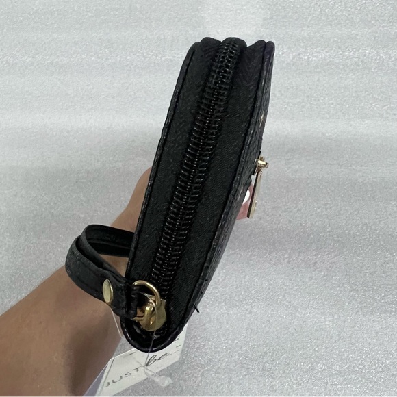 Just Be Black Wristlet Wallet with Gold Details - Picture 3 of 5